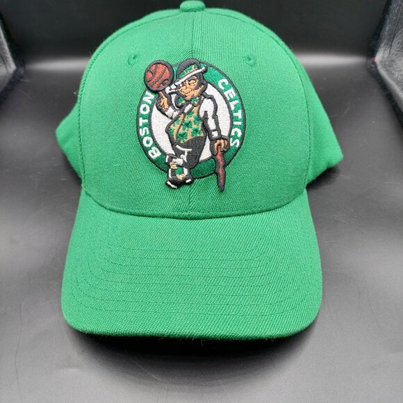 Mitchell & Ness Boston Celtics Stretch Precurved Snapback Hat Cap - Green EUC - Picture 1 of 7